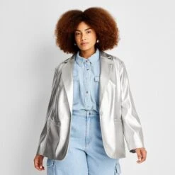 Women's Relaxed Fit Faux Leather Blazer - A New Day™ -A New Day Shop GUEST 6f132cbc a921 4fb1 a27a 3440a9c4d18f