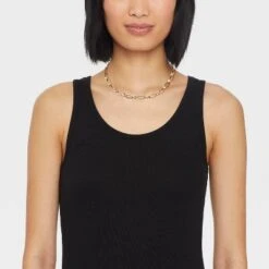 Channel And Station Chain Necklace - A New Day™ Gold