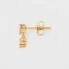 14K Gold Plated Cubic Zirconia Marquise And Dangle Duo Stud Earring Set - A New Day™ Gold