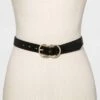 Women's Double Buckle Belt - A New Day™ Black