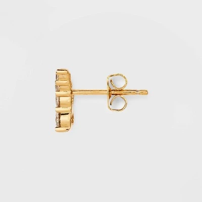 14K Gold Plated Cubic Zirconia Duo Stud Earring Set - A New Day™ Gold 1 14K Gold Plated Cubic Zirconia Duo Stud Earring Set - A New Day™ Gold