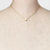 14K Gold Plated Heart Slider Pendant Necklace - A New Day™ Gold