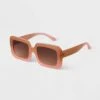 Women's Oversized Plastic Retro Rectangle Sunglasses - A New Day™