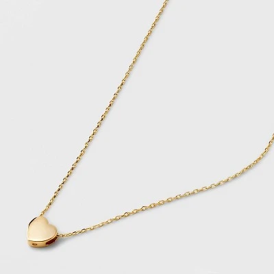 14K Gold Plated Heart Slider Pendant Necklace - A New Day™ Gold 3 14K Gold Plated Heart Slider Pendant Necklace - A New Day™ Gold - Image 3