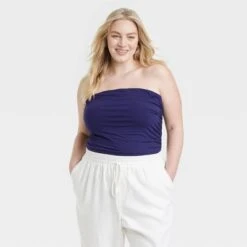 Women's Slim Fit Ruched Tube Top - A New Day™ -A New Day Shop GUEST 81d3588d 2ab8 4ed6 8e76 e81a6ea5ebd2