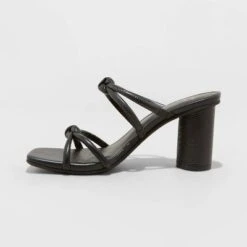 Women's Romy Knotted Heels - A New Day™ Jet Black