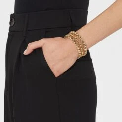 Brass Beaded Bracelet 3pc - A New Day™ Gold