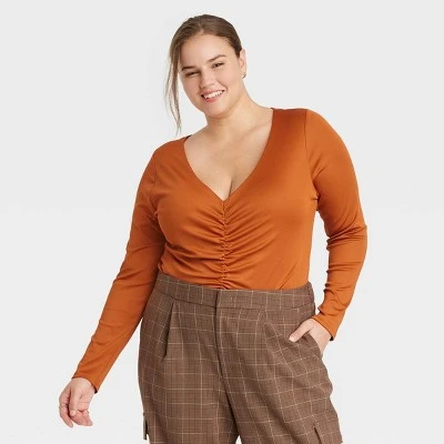 Women's Long Sleeve Ruched Slim Fit Bodysuit - A New Day™ 7 Women's Long Sleeve Ruched Slim Fit Bodysuit - A New Day™ - Image 7