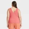 Women's Plus Size Textured Tank Top - A New Day™ Pink 4X