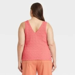 Women's Plus Size Textured Tank Top - A New Dayâ„¢ Pink 4X