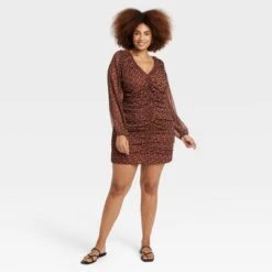 Women's Long Sleeve Ruched Front Bodycon Dress - A New Day™ -A New Day Shop GUEST 8dd1515c 480d 4bcc bcc0 67154fa46273