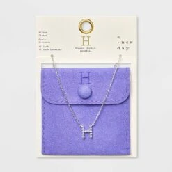 Silver Plated Cubic Zirconia Initial Pendant Necklace - A New Day™ Silver -A New Day Shop GUEST 8f9e1574 38a8 495c a4f7 e63f739c9966