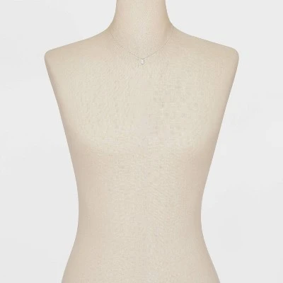 Sterling Silver Cubic Zirconia Tag Pendant Necklace - A New Day™ Silver 1 Sterling Silver Cubic Zirconia Tag Pendant Necklace - A New Day™ Silver