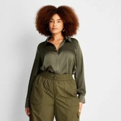 Women's Long Sleeve Button-Front Shirt - A New Day™ -A New Day Shop GUEST 929fc62b b842 4ff8 9a8b 65e6b3f963b3