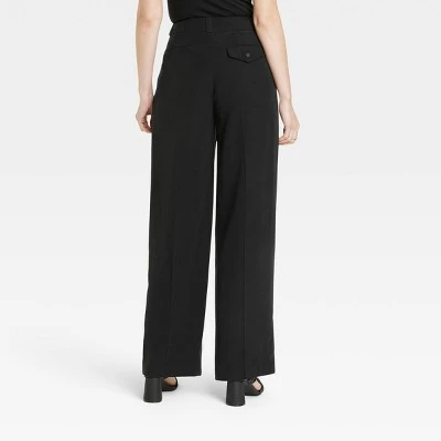 Women's High-Rise Relaxed Fit Full Length Baggy Wide Leg Trousers - A New Day™ 1 Women's High-Rise Relaxed Fit Full Length Baggy Wide Leg Trousers - A New Day™