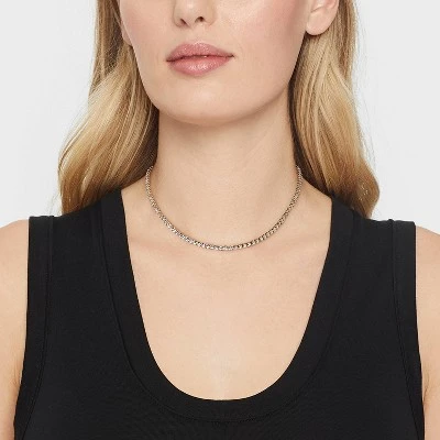 Crystal Rhinestone Chain Necklace - A New Day™ Gold 1 Crystal Rhinestone Chain Necklace - A New Day™ Gold