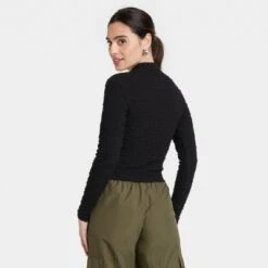 Women's Long Sleeve Slim Fit Mock Turtleneck T-Shirt - A New Dayâ„¢