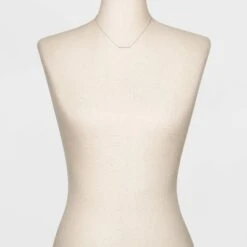 Sterling Silver Bezel Cubic Zirconia Bar Chain Necklace - A New Day™ Silver/Clear