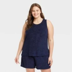 Women's Terry Tank Top - A New Day™ Navy Blue 5 Women's Terry Tank Top - A New Day™ Navy Blue -A New Day Shop GUEST 9f906bae 6949 464c a95c cfea296b36b0
