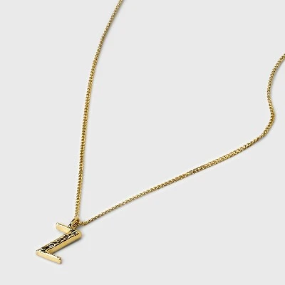 Gold Dipped Cubic Zirconia Initial Pendant Necklace - A New Day™ Gold 3 Gold Dipped Cubic Zirconia Initial Pendant Necklace - A New Day™ Gold - Image 3