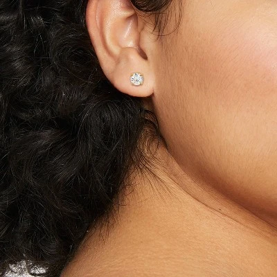 14K Gold Plated Cubic Zirconia Stud Earrings - A New Day™ Gold 1 14K Gold Plated Cubic Zirconia Stud Earrings - A New Day™ Gold