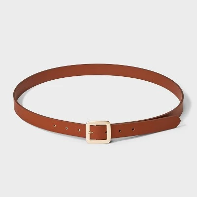 Women's Chunky Center Bar Buckle Belt - A New Day™ Brown 1 Women's Chunky Center Bar Buckle Belt - A New Day™ Brown