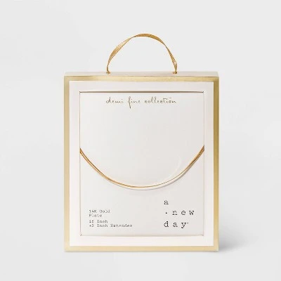 14K Gold Plated Herringbone Chain Necklace - A New Day™ 2 14K Gold Plated Herringbone Chain Necklace - A New Day™ - Image 2