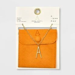 Gold Dipped Scattered Cubic Zirconia Initial Pendant Necklace - A New Day™ Gold -A New Day Shop GUEST a8e9a1ae 0775 4b61 8180 cda000f96ff8