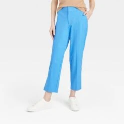 Women's Mid-Rise Slim Straight Fit Side Split Trousers - A New Day™ Blue -A New Day Shop GUEST a96d6784 1c5a 4282 bd5b 0c3e62ec5377