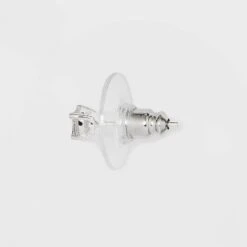 Sterling Silver Rectangle Pear Cubic Zirconia Stud Earring Set 4pc - A New Day™