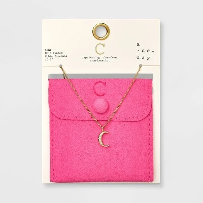 Gold Dipped Cubic Zirconia Initial Pendant Necklace - A New Day™ Gold 6 Gold Dipped Cubic Zirconia Initial Pendant Necklace - A New Day™ Gold - Image 6