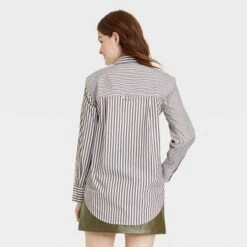 Women's Long Sleeve Relaxed Fit Button-Down Boyfriend Shirt - A New Day™