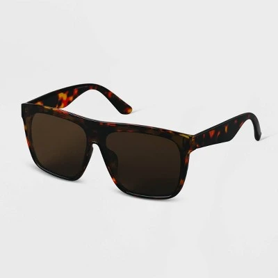 Women's Tortoise Shell Plastic Shield Sunglasses - A New Day™ Brown 1 Women's Tortoise Shell Plastic Shield Sunglasses - A New Day™ Brown