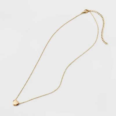 14K Gold Plated Heart Slider Pendant Necklace - A New Day™ Gold 2 14K Gold Plated Heart Slider Pendant Necklace - A New Day™ Gold - Image 2