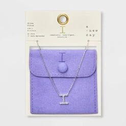 Silver Plated Cubic Zirconia Initial Pendant Necklace - A New Day™ Silver -A New Day Shop GUEST bd8080d8 5109 4b5d a921 fc04e1fd89a3