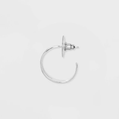 Sterling Silver Plain With Post Hoop Earrings - A New Day™ Silver 2 Sterling Silver Plain With Post Hoop Earrings - A New Day™ Silver - Image 2