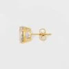 14K Gold Plated Cubic Zirconia Duo Stud Earring Set 2pc - A New Day™ Gold