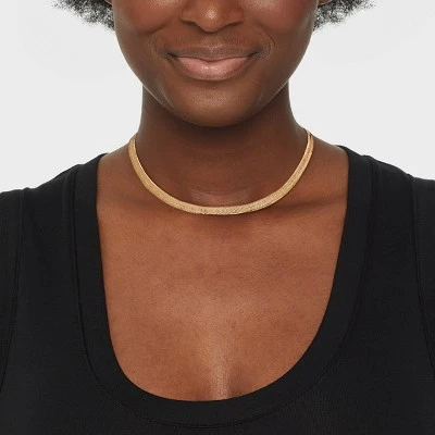 Herringbone Chain Necklace - A New Day™ Gold 1 Herringbone Chain Necklace - A New Day™ Gold