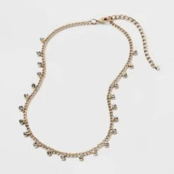 Crystal Station Cubic Zirconia Chain Necklace - A New Day™ Gold 6 Crystal Station Cubic Zirconia Chain Necklace - A New Day™ Gold -A New Day Shop GUEST c57e8403 3f49 4268 abae ce504937af7e