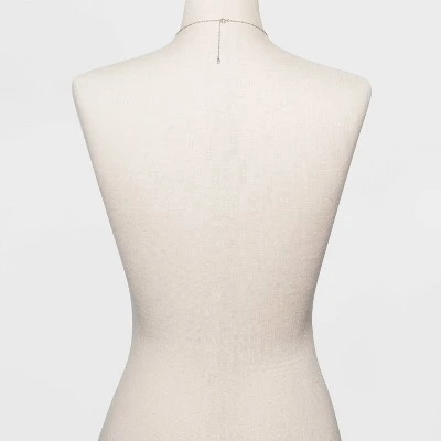 Silver Plated Paperlink Chain And Pierced Cubic Zirconia Necklace Set - A New Day™ Silver 2 Silver Plated Paperlink Chain And Pierced Cubic Zirconia Necklace Set - A New Day™ Silver - Image 2