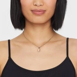 14K Gold Plated Cubic Zirconia Design Pendant Necklace - A New Day™