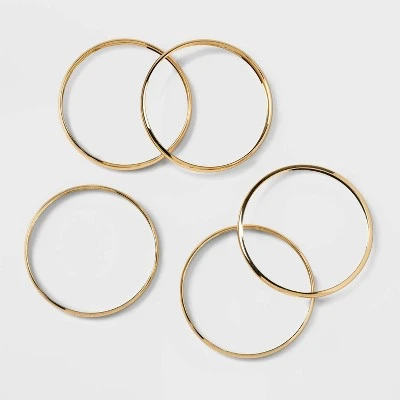 Domed Bangle Bracelet Set 5pc - A New Day™ Gold 2 Domed Bangle Bracelet Set 5pc - A New Day™ Gold - Image 2