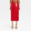 Women's Sequin A-Line Midi Skirt - A New Day™ Red