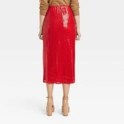 Women's Sequin A-Line Midi Skirt - A New Dayâ„¢ Red