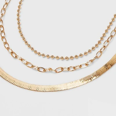 Chain Multi-Strand Necklace - A New Day™ Gold 3 Chain Multi-Strand Necklace - A New Day™ Gold - Image 3