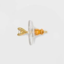 14K Gold Plated Cubic Zirconia And Bar Stud Duo Earrings - A New Day™