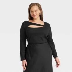 Women's Slim Fit Ribbed Long Sleeve Cut-Out T-Shirt - A New Day™ -A New Day Shop GUEST d1bdc677 d664 45f8 a13a 03f0e368a5a6