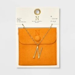 Gold Dipped Scattered Cubic Zirconia Initial Pendant Necklace - A New Day™ Gold -A New Day Shop GUEST d9290663 910a 4a44 81d0 9b8ef5982b49