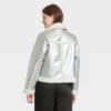 Women's Metallic Shearling Moto Jacket - A New Day™