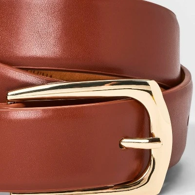 Women's Double Buckle Belt - A New Day™ Cognac 2 Women's Double Buckle Belt - A New Day™ Cognac - Image 2